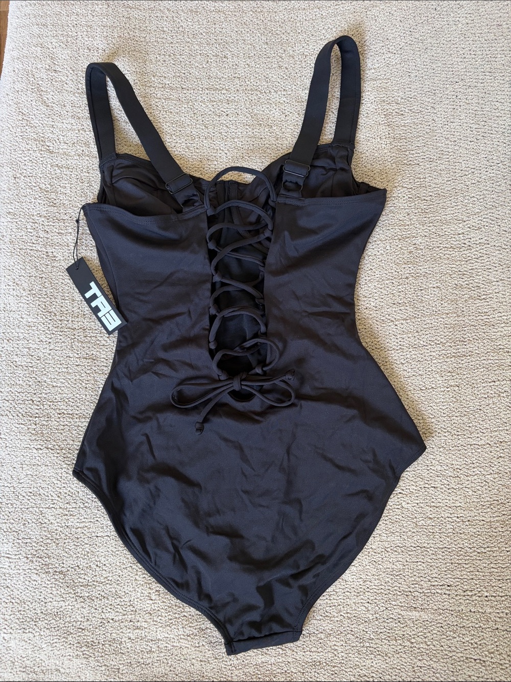 TA3 Black Lifty One Piece Swimsuit size Medium D/DD full coverage underwire - Picture 3 of 6